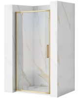 Puerta de ducha Rea Rapid Swing 90x195, cristal de seguridad, transparente, dorado cepillado (REA-K2502)