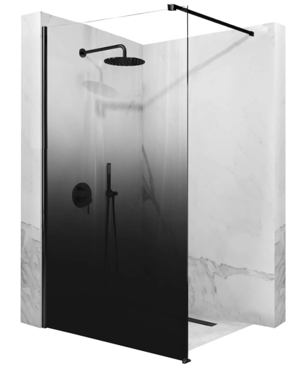 Mampara de ducha Rea Aero Ombre 90x195 cristal de seguridad, negro (REA-K2459)