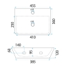 washbasin Rea Altea Cloudy 45.5x36 marble, white (REA-U9242)