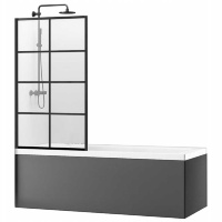 Cortina de ducha Rea Lagos-1 70x140 cristal transparente negro (REA-K4569)