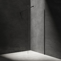 Cabina de ducha Omnires Marina Walk In 110x200 cm cristal de seguridad, negro (DNR11XBLTR)