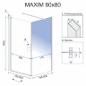 shower cabin Rea Maxim 80x80 safety glass, transparent, left (REA-K0264)