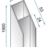 Perfil de extensión Rea Molier 190 para cabinas/puertas, negro (REA-K6000)