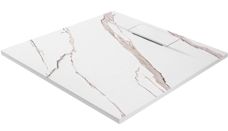 поддон Rea Bazalt 90x90 квадратный, carrara white (REA-K7002)