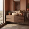 умывальник Rea Mika Light Terracotta 50x38 матовый, бежевый, имитация камня (REA-U7348)