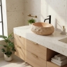 умывальник Rea Mika Light Terracotta 50x38 матовый, бежевый, имитация камня (REA-U7348)