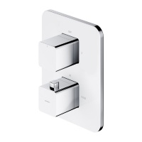 Mezclador de baño y ducha con termostato Omnires Parma cromo/blanco (PM7436CRB)