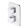 bath and shower mixer with thermostat Omnires Parma chrome/white (PM7436CRB)