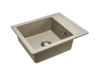 Fregadero de cocina Rea Rino 49x52 beige (ZLE-00105) + sifón
