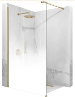 Mampara de ducha Rea Aero Ombre 90x195, cristal de seguridad, dorado cepillado/blanco (REA-K2463)