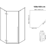 душевая кабина Rea Diamond 100х100 безопасное стекло, прозрачное, gold brush (REA-K5684)