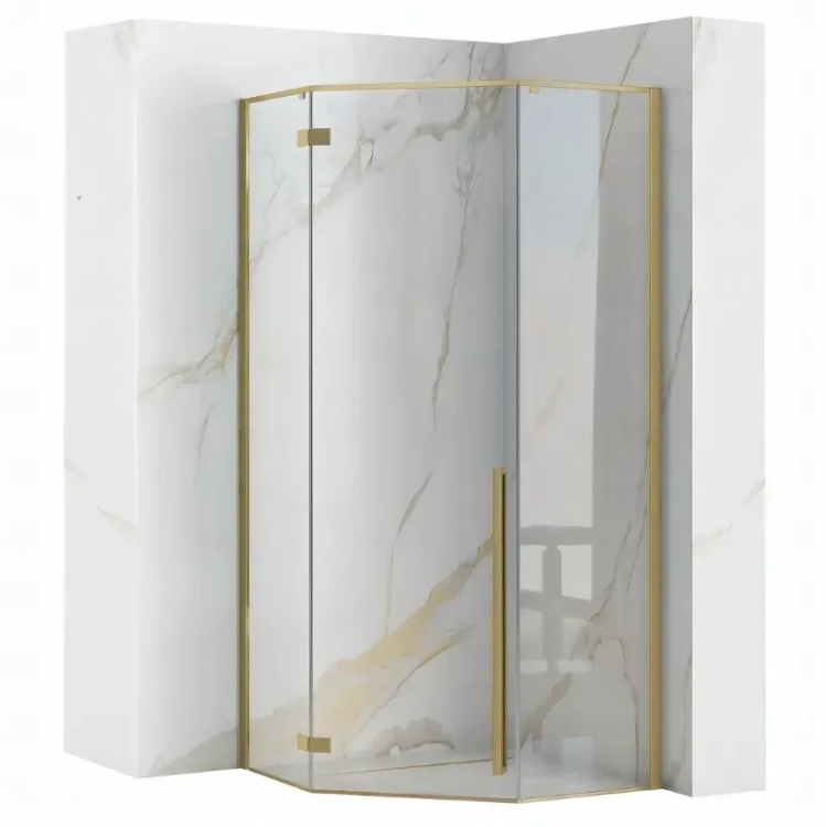 душевая кабина Rea Diamond 100х100 безопасное стекло, прозрачное, gold brush (REA-K5684)