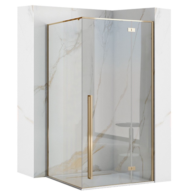 Cabina de ducha Rea Fargo 90x90 cristal de seguridad dorado transparente (REA-K4903)