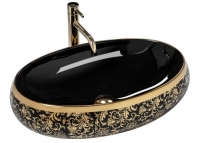 Lavabo Rea Meryl 60x40,5 negro-dorado (REA-U8811)