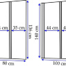 shower curtain Rea Agat 100x140 transparent glass (REA-W0300)