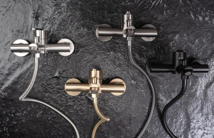 смеситель для ванны Rea Ontario с изливом, nikiel brush (REA-B5514)