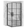 Cabina de ducha Rea Rubik 90x90, cristal de seguridad negro mate transparente (REA-K9231)