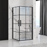 Cabina de ducha Rea Rubik 90x90, cristal de seguridad negro mate transparente (REA-K9231)