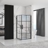 Cabina de ducha Rea Rubik 90x90, cristal de seguridad negro mate transparente (REA-K9231)