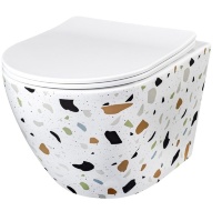 toilet Rea Carlos 49.5x37 rimless white + seat slim duroplast (REA-C8005)