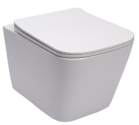 Inodoro Rea Raul Rimless sin aro, suspendido, asiento de duroplast de caída lenta slim (REA-C9660)
