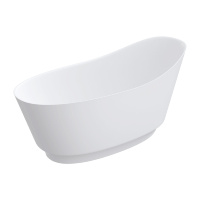 Bañera de piedra Omnires Neo 158x72 ovalada blanca (NEO158SWWBM)