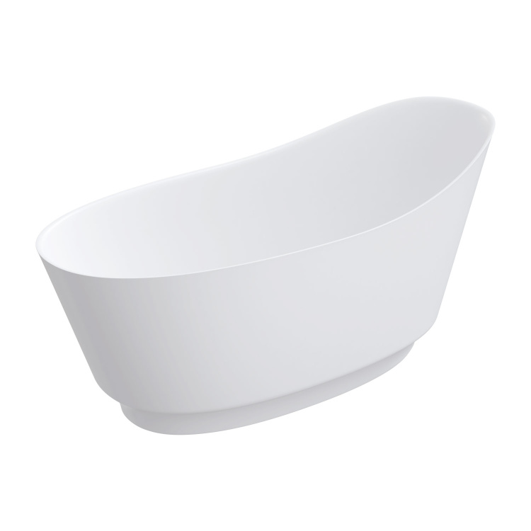 Bañera de piedra Omnires Neo 158x72 ovalada blanca (NEO158SWWBM)