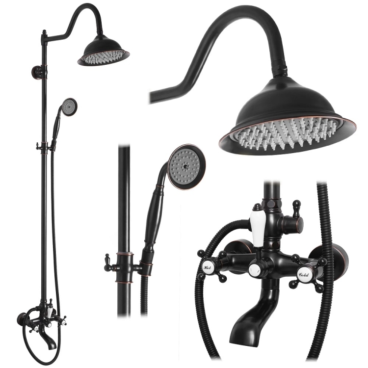 Sistema de ducha Rea Bergamo Old Black (REA-P5001)