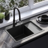 Fregadero de cocina Rea Fin 62x48 con sifón, negro (ZLE-06014)