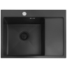 Fregadero de cocina Rea Fin 62x48 con sifón, negro (ZLE-06014)