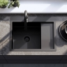 Fregadero de cocina Rea Fin 62x48 con sifón, negro (ZLE-06014)