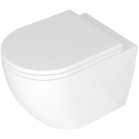 Inodoro Rea Carlo Mini Rimless 48x37 blanco + asiento duroplast soft-close (REA-C6200)