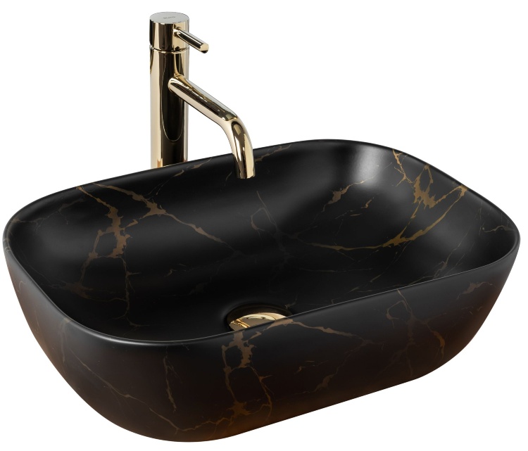 washbasin Rea Belinda 33,5x46,5 black marble matt (REA-U8908)