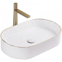 Lavabo Rea Nadia 61x38,5 blanco-oro (REA-U1063)