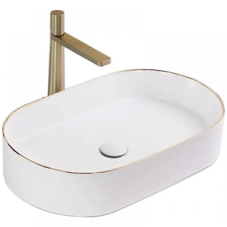 Lavabo Rea Nadia 61x38,5 blanco-oro (REA-U1063)