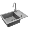 Fregadero de cocina Rea Nils 44x62 gris (ZLE-00101)