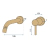 Mezclador de lavabo Rea Lungo dorado (REA-B8559)