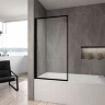 Cortina de ducha Rea Lagos 80x140 negra, cristal transparente (REA-K7633)