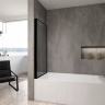 Cortina de ducha Rea Lagos 80x140 negra, cristal transparente (REA-K7633)