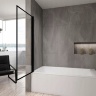Cortina de ducha Rea Lagos 80x140 negra, cristal transparente (REA-K7633)
