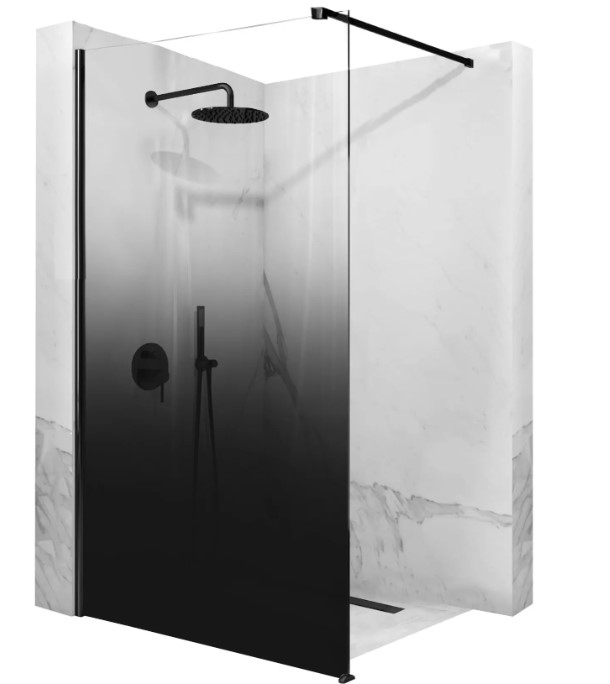 Mampara de ducha Rea Aero Ombre 120x195 cristal de seguridad, negro (REA-K2462)