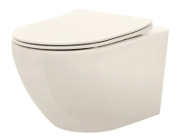 унитаз Rea Carlo Mini Ecru 49,5х37 подвесной безободковый смыв торнадо, сиденье, beige (REA-C5500)