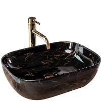 Lavabo Rea Belinda 33,5x46,5 mármol negro brillo (REA-U8907)
