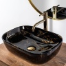 washbasin Rea Belinda 33,5x46,5 black marble shiny (REA-U8907)