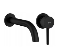 Mezclador de lavabo empotrado Rea Lungo negro (BAT-B0969)