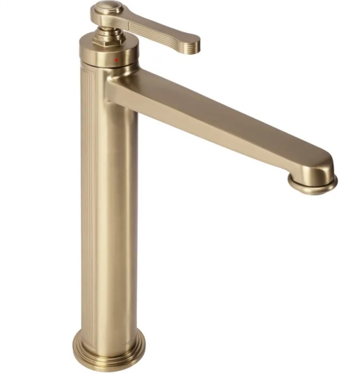 Mezclador de lavabo Rea Monaco alto, cepillado dorado (REA-B4212)