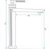 Mezclador de lavabo Rea Monaco alto, cepillado dorado (REA-B4212)