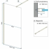 Mampara de ducha Rea Aero Ombre 110x195 cristal de seguridad, dorado cepillado/blanco (REA-K2465)