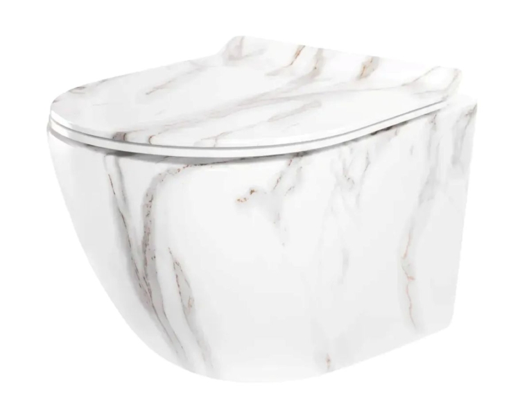 унитаз Rea Carter Tornado 49х37 подвесной, безободковый, смыв Торнадо, дюропласт, aiax shiny (REA-C6390)