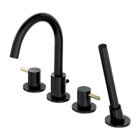 Mezclador de baño Omnires Y negro/dorado (Y1232BLGL)